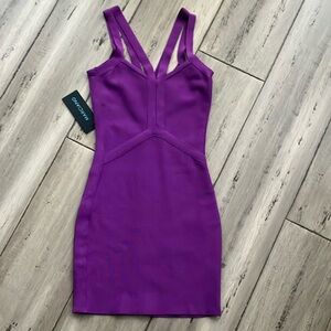 Guess by Marciano Luxe Magenta Bodycon Bandage Cut-Out mini Dress XS